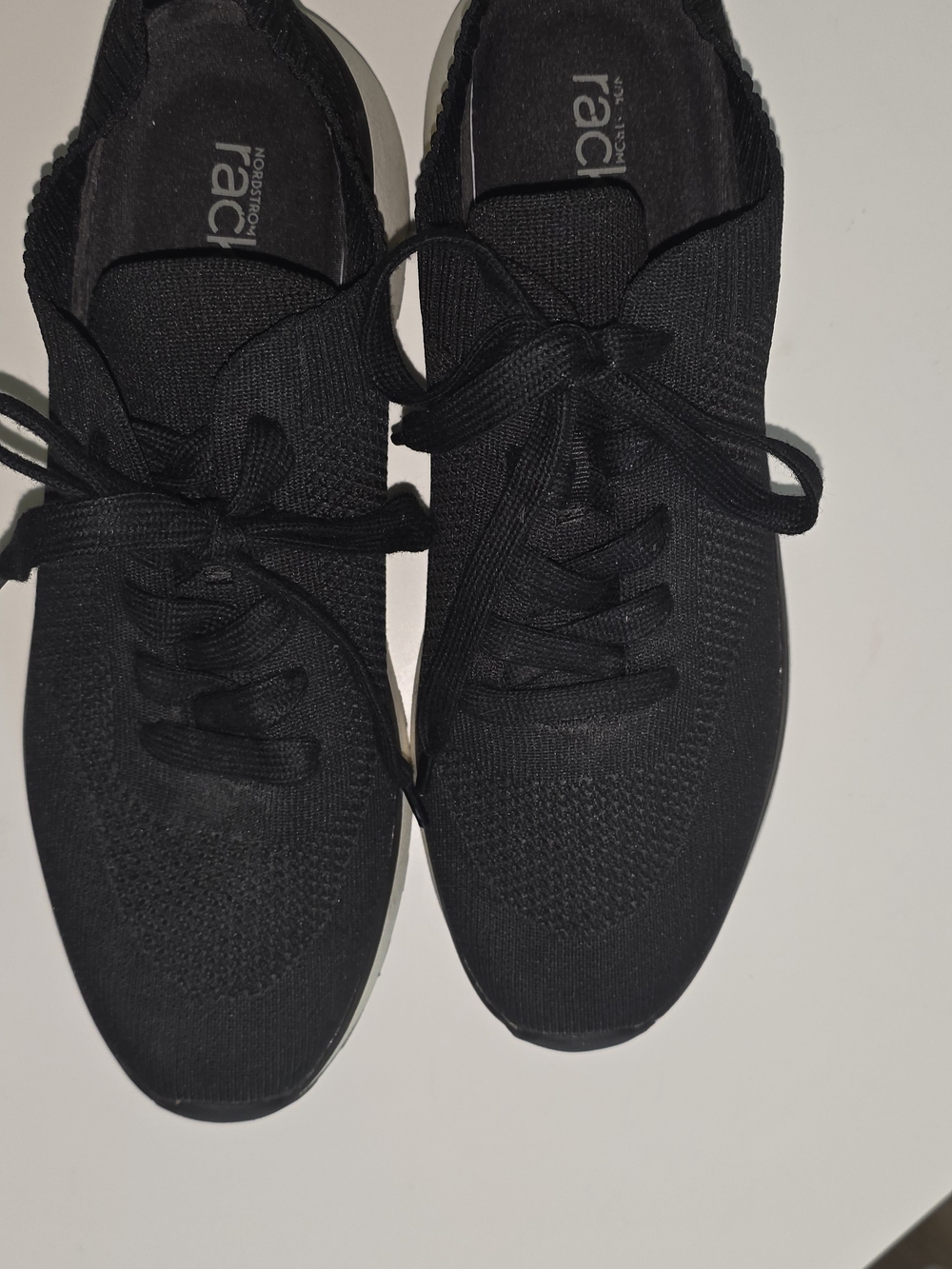 Women’s Black Knit Lace-Up Athletic Sneakers